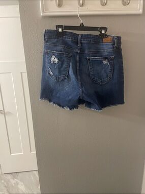 Judy Blue Dark Wash Distressed Denim Shorts